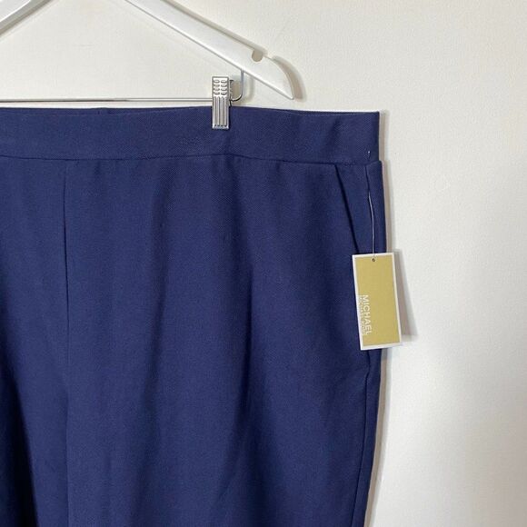NEW MICHAEL Michael Kors Blue Pull On Elastic Waistband Pants - Picture 3 of 6